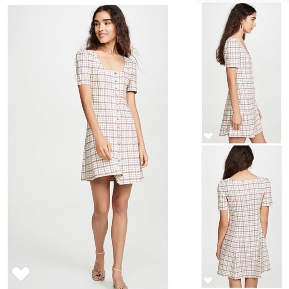 Nicholas Dress NWT 10 Fawn Button Front Skater Mini Dress New